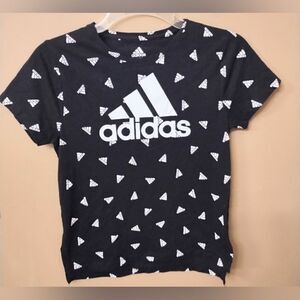 Adidas shirt girls medium 8-10 black z1‎